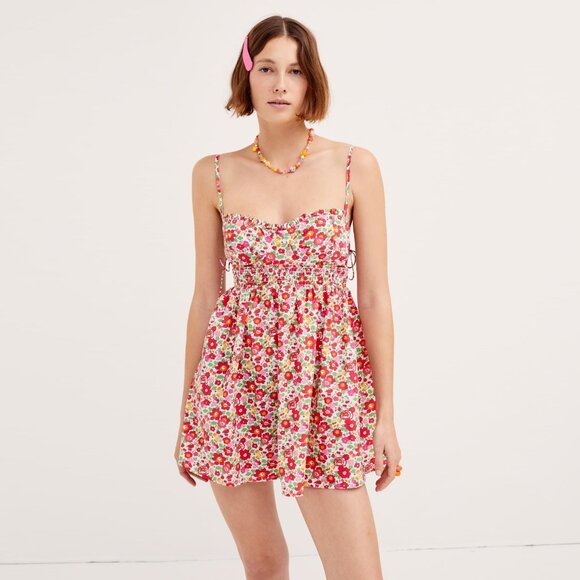 For Love & Lemons Auden Floral Mini Dress in Red - Picture 2 of 4